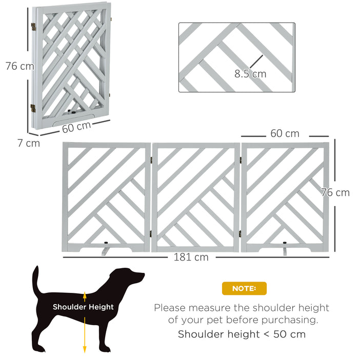 Freestanding Folding Dog Gate - Wooden Pet Barrier with Support Feet for Indoor Use - Ideal for Doorway, Stairs & House Safety