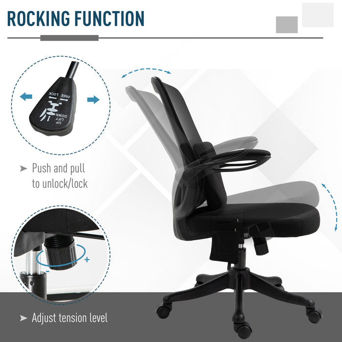 Ergonomic Executive Office Chair with 2-Point Massage - USB-Powered Lumbar Support, Breathable Mesh, 360° Swivel - Ideal for Home Office Comfort and Productivity