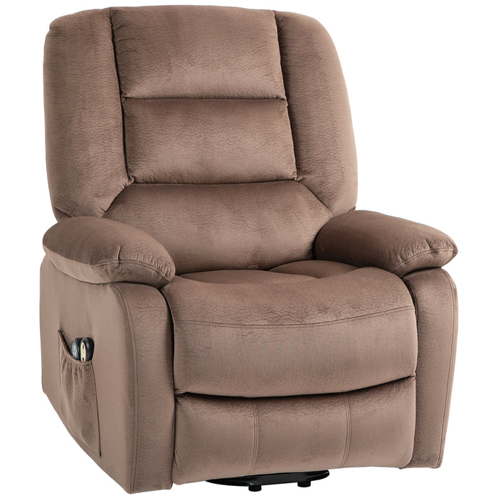 Electric Riser Recliner Chair with Massage and Heat - Comfortable Upholstered Lounging Seat with Side Storage Pocket - Ideal for Elderly or Those with Mobility Issues