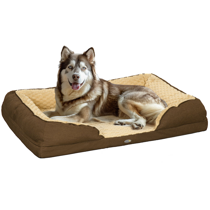 Aosom UK Calming Pet Bed - Large Dog Mattress with Removable Cover and Anti-Slip Bottom, 120x80x22cm - Soothes Anxiety, Promotes Restful Sleep for Large Breeds