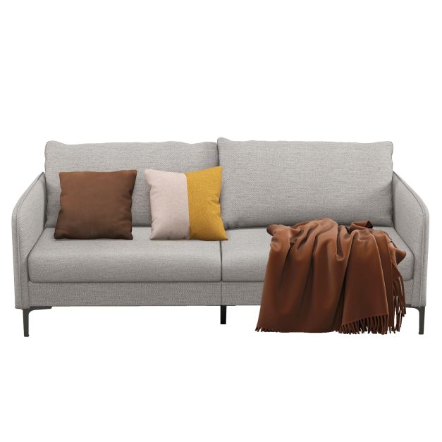 Modern 3-Seater Loveseat - Grey Upholstered Sofa Featuring Washable Cushion Covers - Perfect for Contemporary Home Decor and Cozy Seating Needs