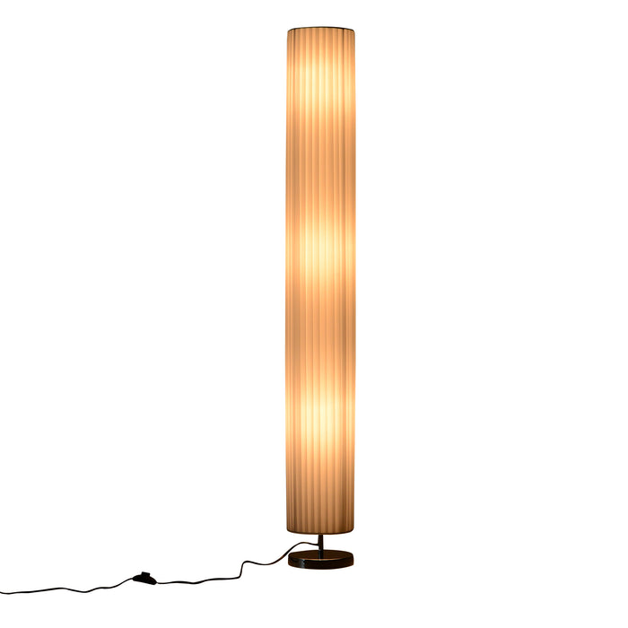 Modern Free Standing 160cm Floor Lamp - Cylindrical Polyester Fabric Shade, Ideal for Bedroom and Living Spaces - Elegant Lighting Solution for Home Study and Relaxation