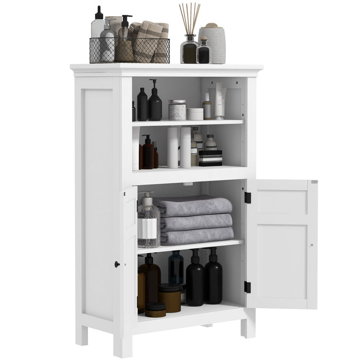 HOMCOM Multi-Storage Modern Bathroom Cabinet - White