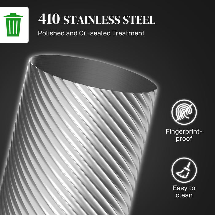 Stainless Steel 20L Kitchen Trash Can - Soft-close Lid & Fingerprint-Proof Pedal Bin - Ideal for Home & Office Waste Management With Removable Bucket