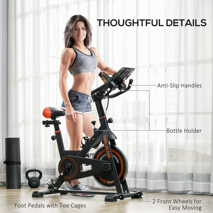 8kg Flywheel Stationary Exercise Bike - Indoor Cycling Machine with Adjustable Resistance and Handlebar - Ideal for Cardio Workouts and Fitness Training at Home