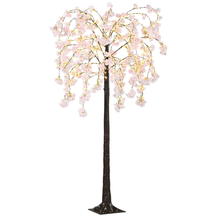 Aosom 450 LED Blossom Tree - Decorative Pink Artificial Light-Up Tree - Indoor/Outdoor Ambient Lighting Decoration