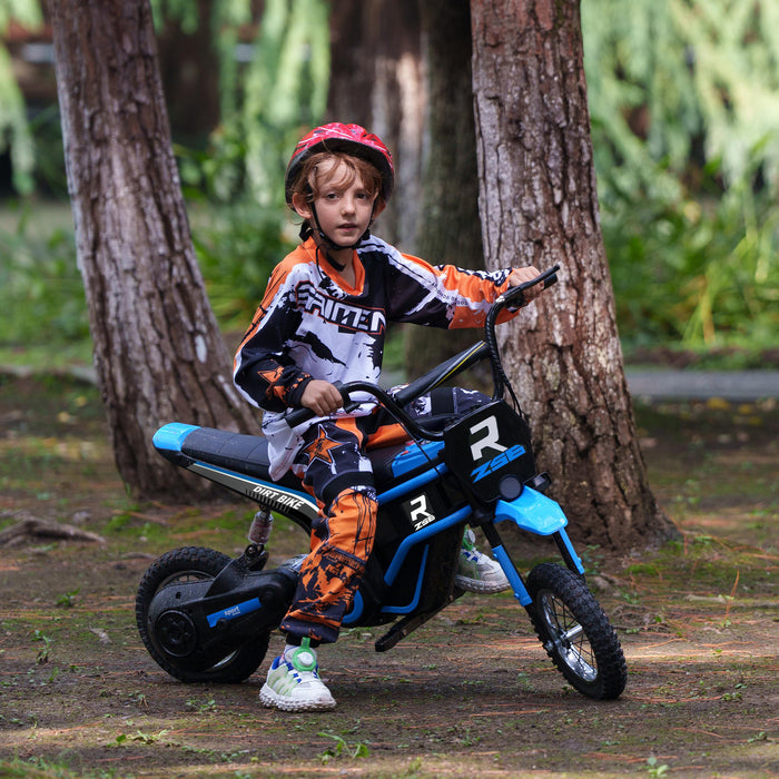 Electric Motorbike with 24V Power - Twist Grip Throttle, Musical Horn, 12-Inch Pneumatic Tires, Up to 16km/h Speed - Perfect Ride-On for Kids, Blue