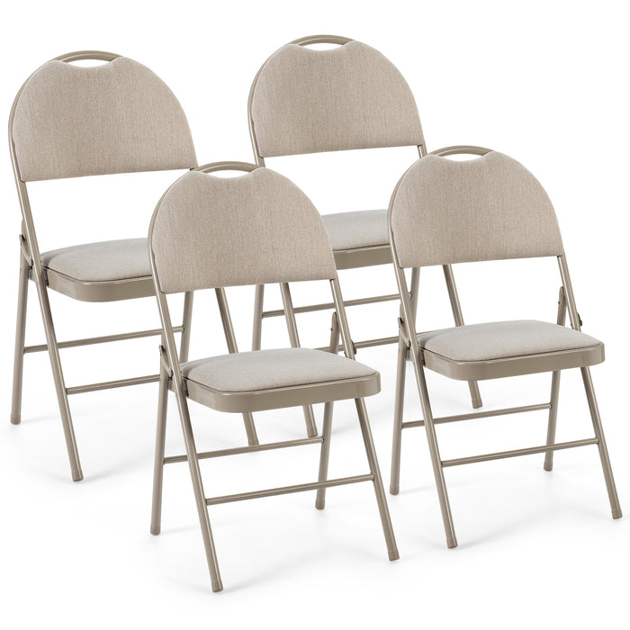 Fabric Dining Chairs - 4-Piece Foldable Design, Cushioned Seat and Back - Perfect for Dining Room Comfort