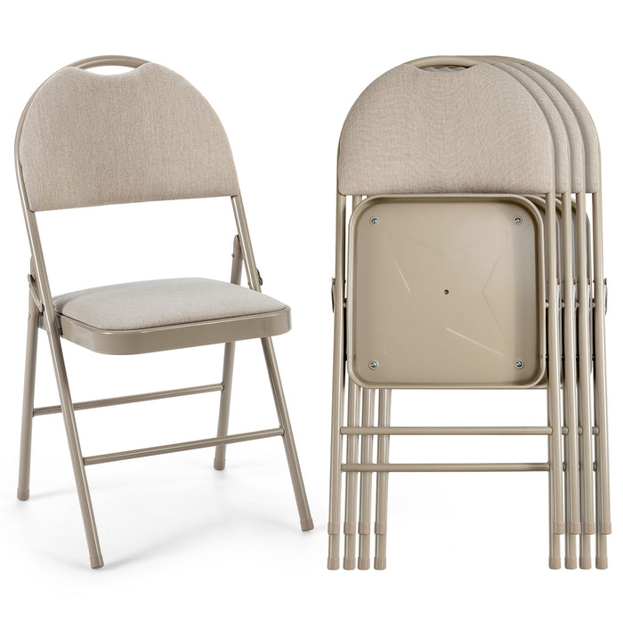 Fabric Dining Chairs - 4-Piece Foldable Design, Cushioned Seat and Back - Perfect for Dining Room Comfort