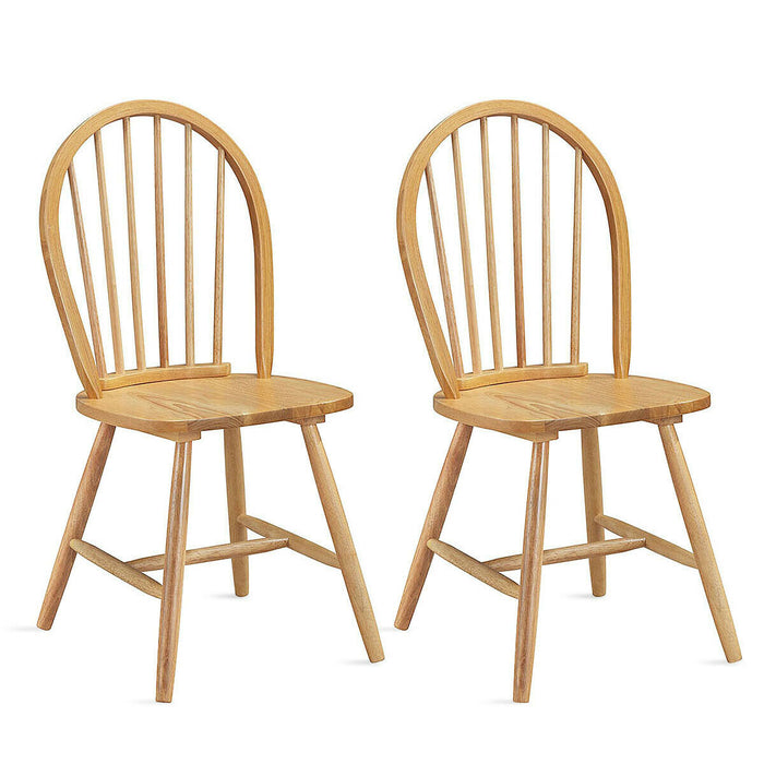 Wooden Dining Chairs - 2 Piece, High Spindle Back, Ideal for Kitchen - Comfortable Seating Solution for Families