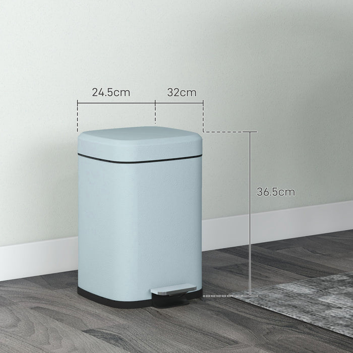 12 Litre Pedal Bin - Fingerprint Proof Kitchen Trash Can with Soft-Close Lid and Metal Construction - Ideal for Home Hygiene with Removable Inner Bucket and Foot Operation