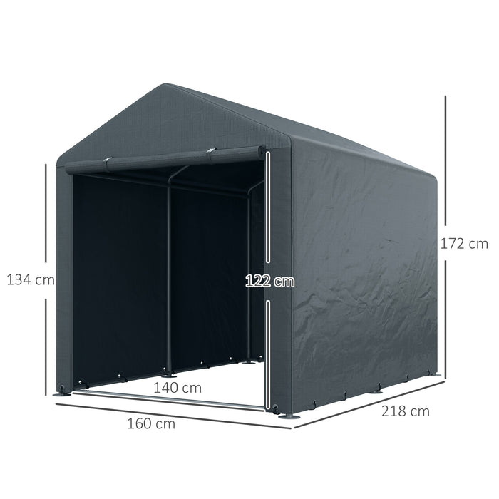 Garden Storage Shed Tent 1.6 x 2.2m - Includes Accessories, Dark Grey - Ideal Outdoor Organizer for Tools and Equipment