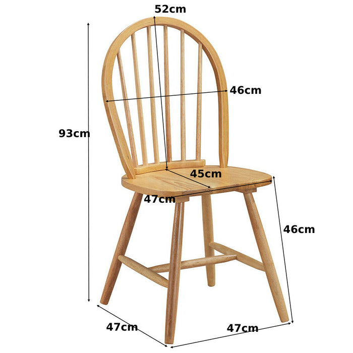 Wooden Dining Chairs - 2 Piece, High Spindle Back, Ideal for Kitchen - Comfortable Seating Solution for Families