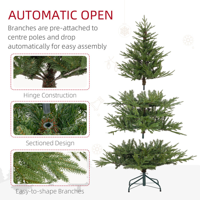 5ft Artificial Christmas Tree with Metal Stand - 1724 Tip Full Hinged Design, Realistic Greenery - Easy Assembly for Festive Home Decor