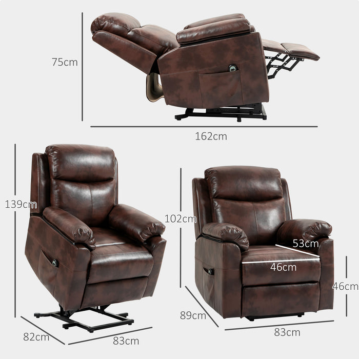 ElderComfort 7450 - Motorized Lift Recliner with Side Storage and Durable Pocket Springs - Easy Mobility Aid for Seniors