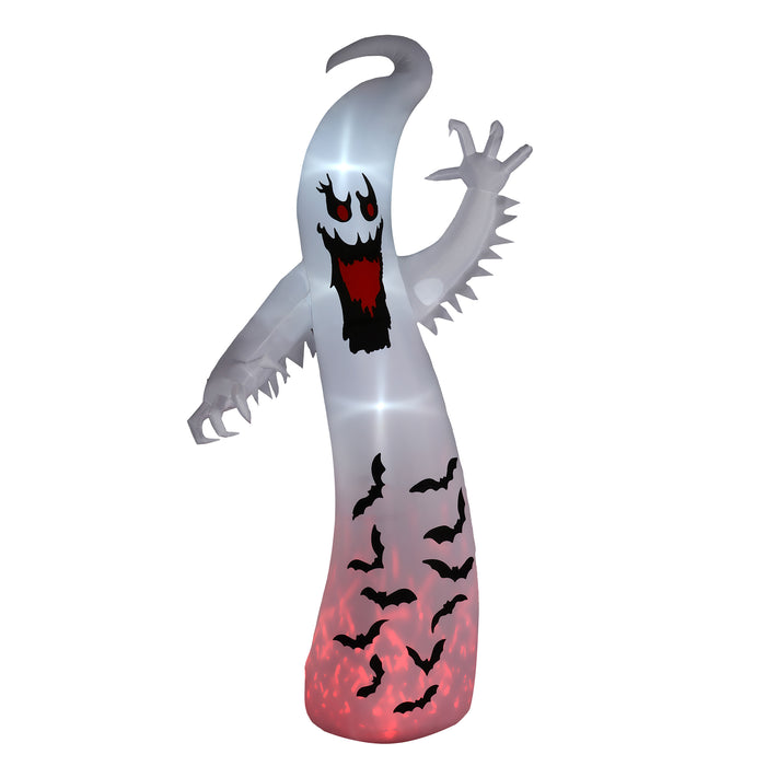 Aosom UK 11.8FT Spooky Ghost Inflatable - LED and Rotating Light Outdoor Halloween Decoration - Ideal for Garden, Lawn and Party Display