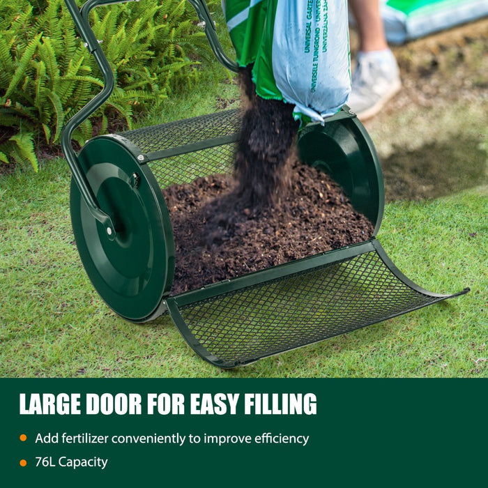 Peat Moss Spreader, 68cm - Enhanced with Upgrade Side Latches and U-Shape Handle - Ideal Solution for Efficient Garden Soil Spreading