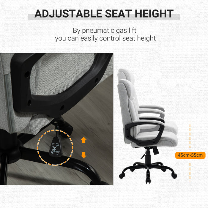 Ergonomic High Back Executive Chair - Swivel Office Task Seat with Padded Armrests & Adjustable Height - Ideal for Comfortable Home Office Use