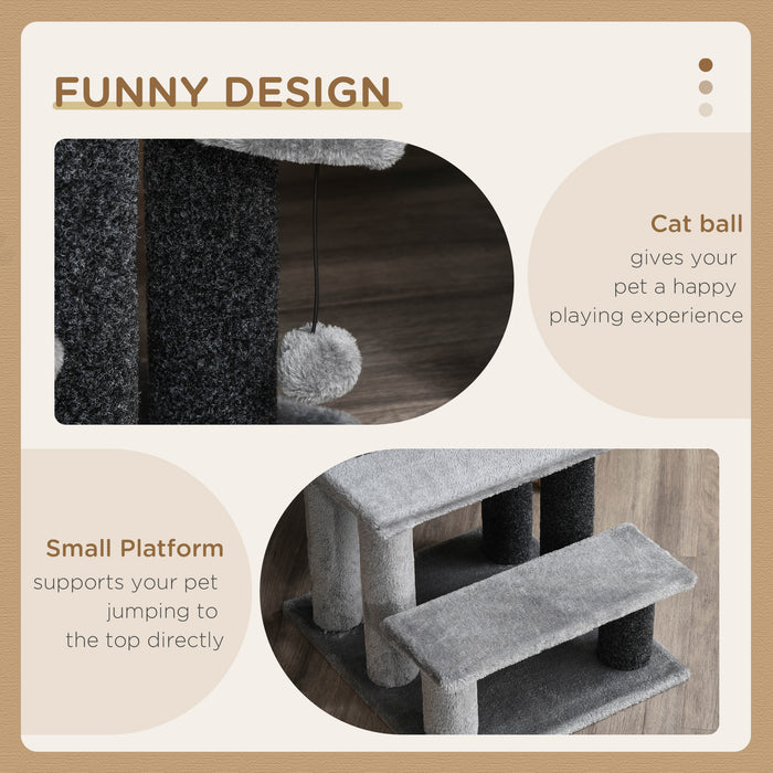 Pet Staircase with Integrated Scratching Posts - Multi-Level Platforms and Playful Toy Ball for Cats - Enhancing Mobility and Entertainment for Pets