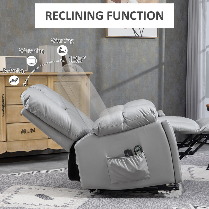 Quick Assembly Lift Chair with Vibration Massage and Heat - Riser and Recliner in Charcoal Grey - Ideal for Relaxation and Mobility Assistance