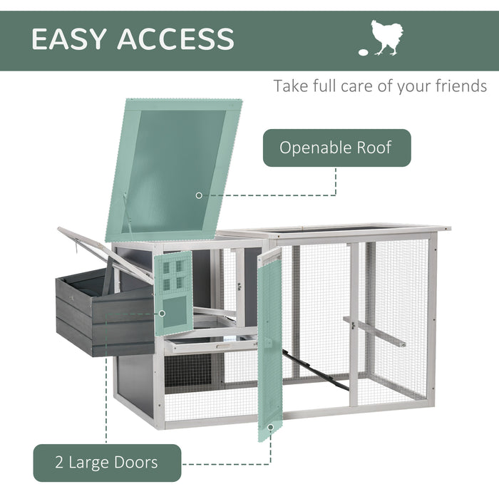 Deluxe Wooden Chicken Coop with Outdoor Run - Hen House and Poultry Cage Featuring Nesting Box and Removable Tray - Perfect for Backyard Farmers and Home Egg Production