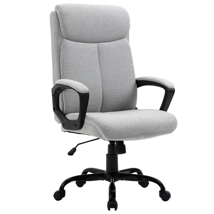 Ergonomic High Back Executive Chair - Swivel Office Task Seat with Padded Armrests & Adjustable Height - Ideal for Comfortable Home Office Use