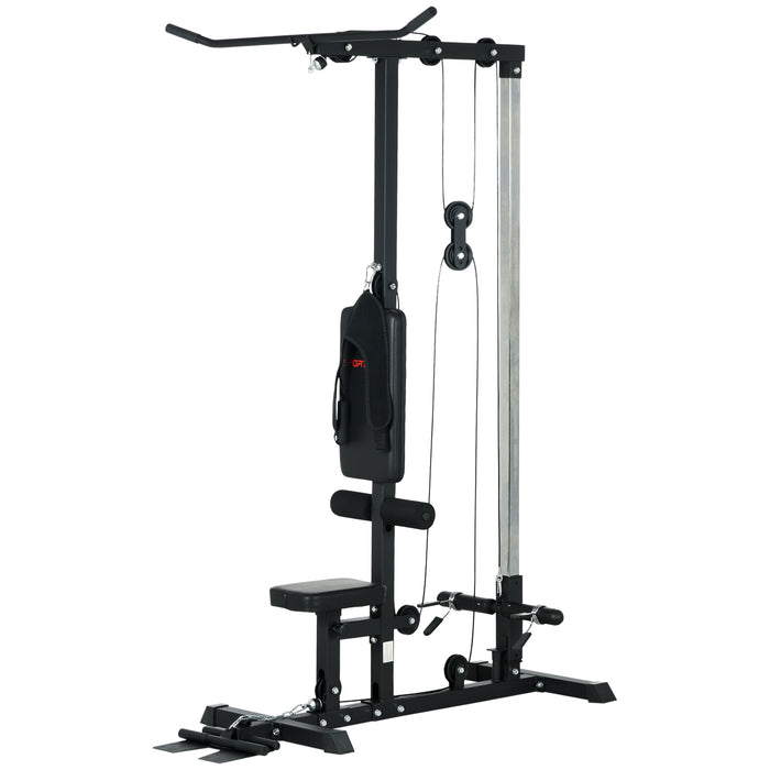 Adjustable Pull Up Station Power Tower - Chin Up, Lat Pulldowns & Multi-Function Fitness Equipment with Flip-Up Footplate - Ideal for Home Gym Strength Training