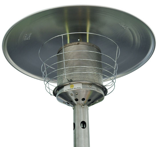 4 kW Stainless Steel Gas Patio Heater - Silver Table Top Outdoor Heat Source - Ideal for Garden Parties and Gatherings