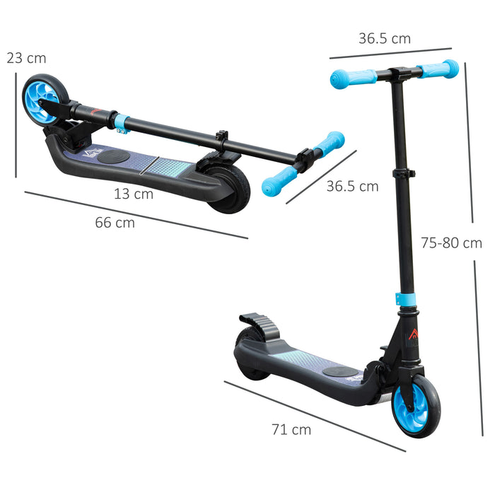 HOMCOM Folding Electric Scooter Adult E Scooter, 120W, with Rear Wheel Brake, 8km/h Maximum Speed, for Ages 6+ Years Old, Sky Blue | Aosom UK