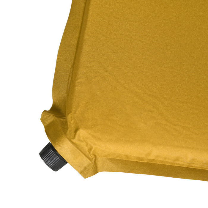 Single Airbed with Built-in Pump - Comfortable Self-Inflating Sleeping Pad in Khaki - Ideal for Camping and Overnight Guests