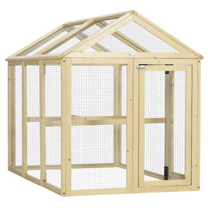 Expandable Wood Chicken Coop - Large Outdoor Run with Natural Wood Finish - Perfect for Backyard Poultry Enthusiasts