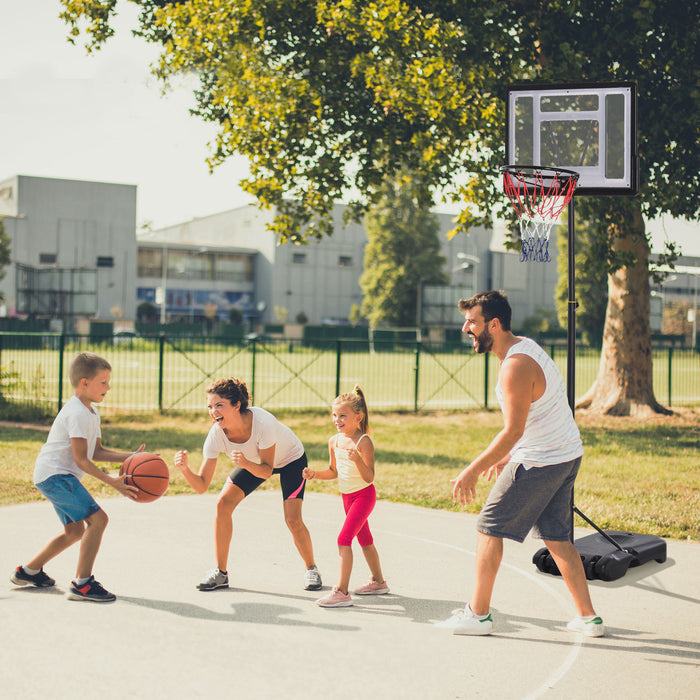 Portable Height-Adjustable Basketball Hoop System - Free Standing with Fillable Base and Wheels, 1.55-2.1m - Ideal for Teens, Juniors, and Adults