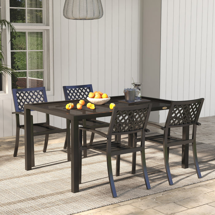 Metal Wire Top Steel Frame Garden Table - Durable Outdoor Furniture for Patio and Balcony - Elegant Grey Design for Modern Exterior Spaces