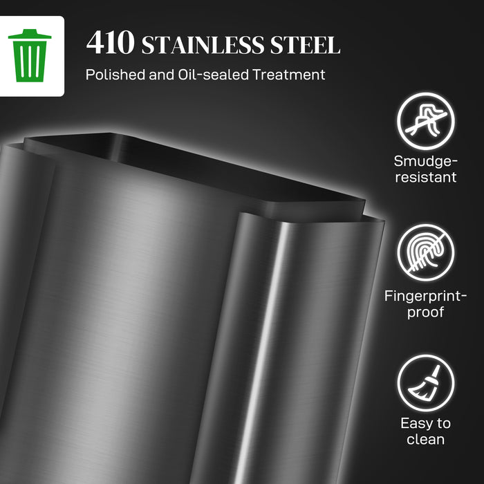 Dual Compartment Recycling & Waste Bin - 60L Stainless Steel Pedal with Soft-Close Lid & Removable Inner Buckets - Efficient Trash Sorting for Home or Office Use