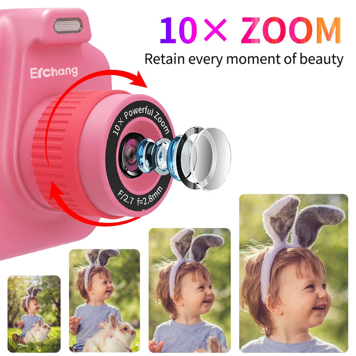 Kids Instant Print Digital Camera - Portable Fun Toy Camera with Video Function - Ideal Birthday Gift for Girls and Boys