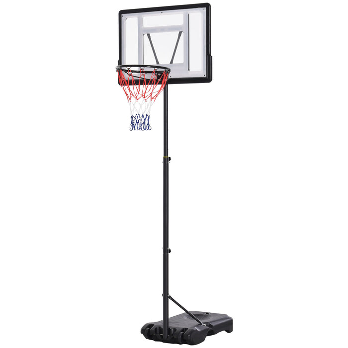 Portable Height-Adjustable Basketball Hoop System - Free Standing with Fillable Base and Wheels, 1.55-2.1m - Ideal for Teens, Juniors, and Adults