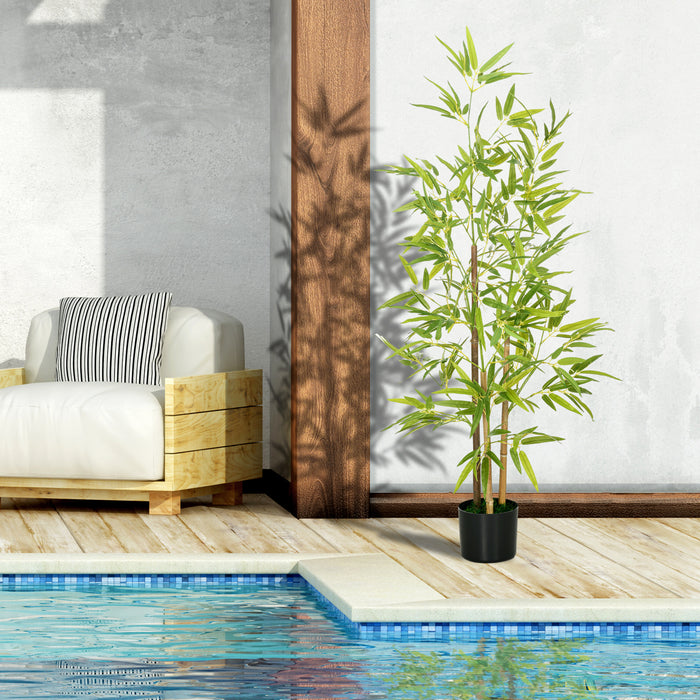 Bamboo-Style Artificial Tree - 120 cm Faux Bamboo Plant with Pot for Home Decor - Ideal for Indoor Decoration and Space Enhancement