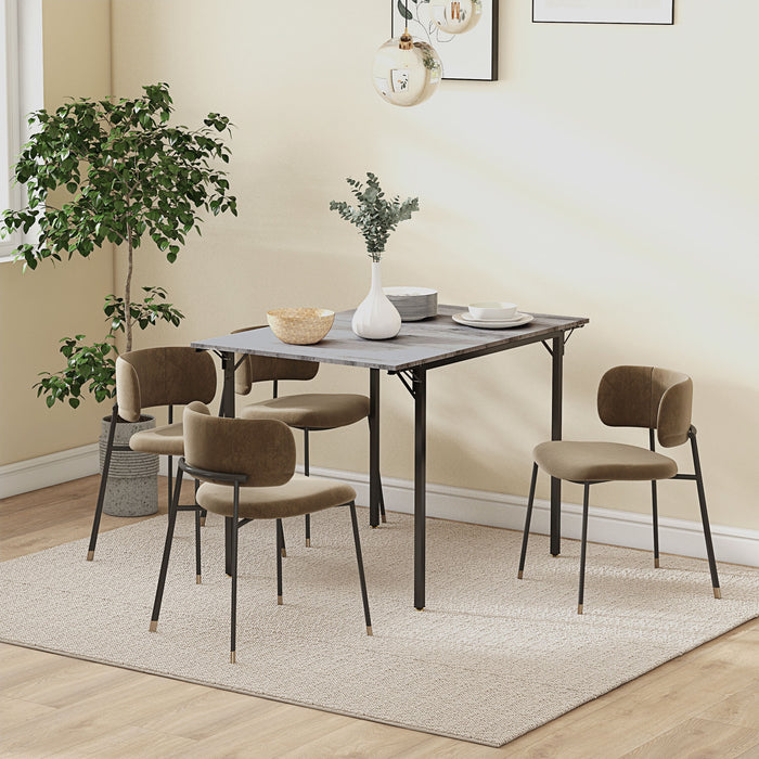 Extendable Drop Leaf Table - Space-Saving Folding Dining Table for 2-4 People, Grey - Ideal for Small Kitchens and Apartments