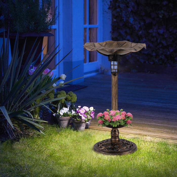 Solar-Powered Combo Set - Bird Bath and Feeder for Garden, Yard, Lawn - Perfect Addition for Bird Watchers and Nature Lovers