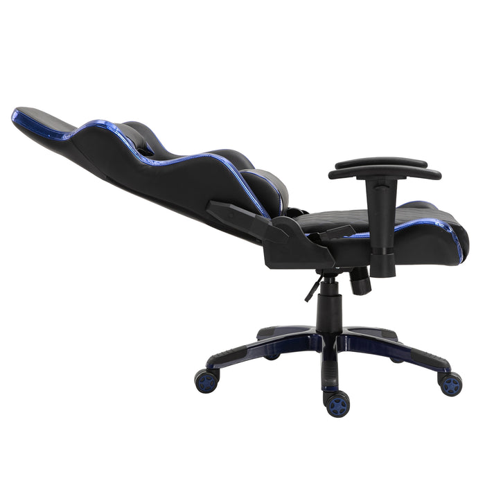 Ergonomic Holographic Stripe Gaming Chair - PU Leather, 360° Swivel, High Back with Lumbar & Neck Pillows - Designed for Gamers and Comfort-Seeking Professionals