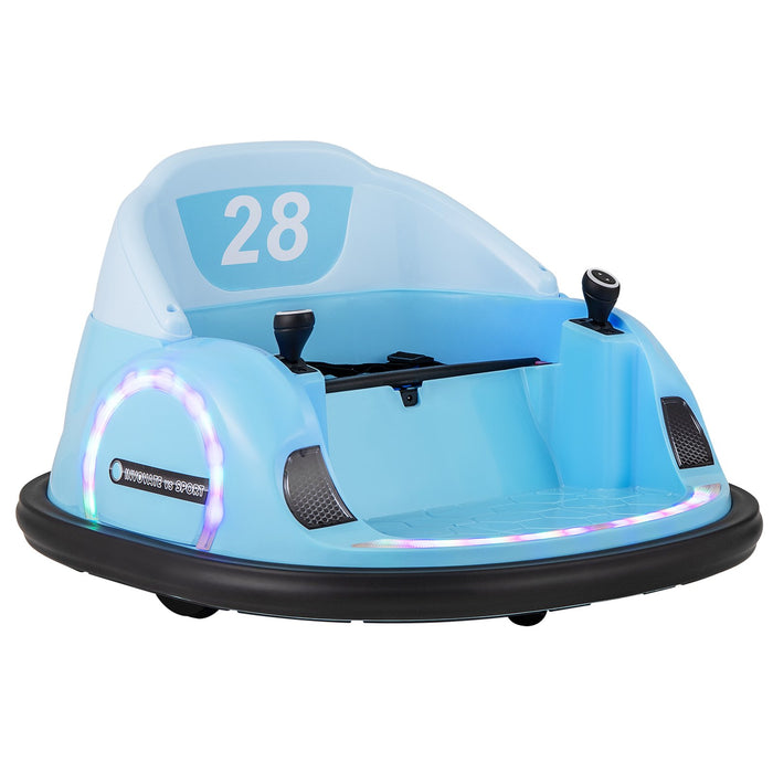 Kids Ride on Battery Powered Bumping Car with Flashing LED Lights-Red