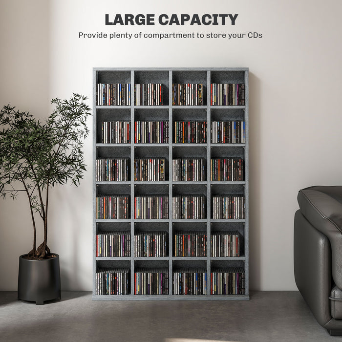 Adjustable CD Shelving Unit - 89 x 130.5 cm with Customizable Layout, Cement Grey - Ideal for Organized Media Collection