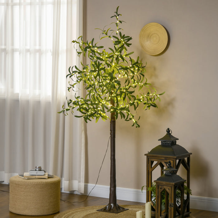 6ft Artificial Olive Tree Lamp with 300 LEDs - Warm White Twinkle for Indoor Ambiance - Perfect for Parties, Weddings, and Christmas Decor