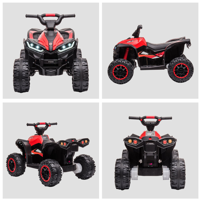 Electric 4-Wheeler ATV for Kids - 12V Ride-On Quad Bike with Music and Horn, Red - Suitable for Ages 3 to 5 Years