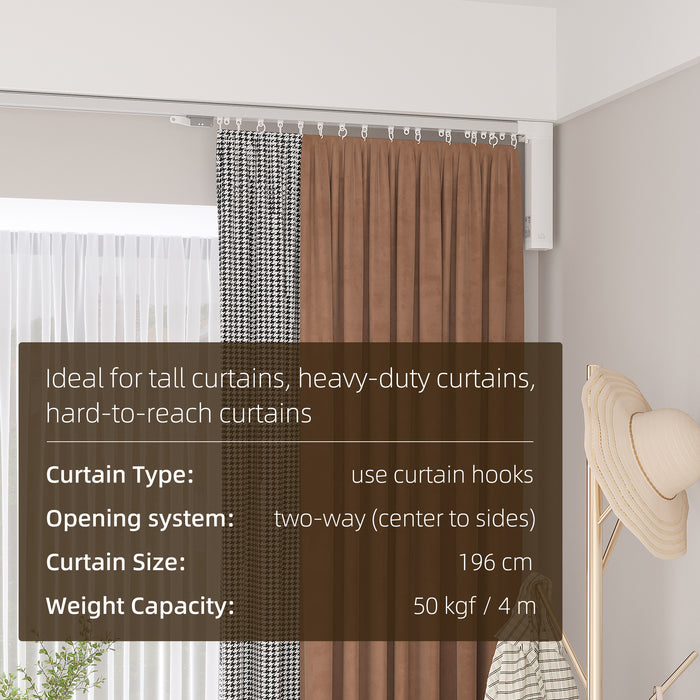 Smart Electric Curtain Track System - 3.6m Automated Drapery Rail with Remote, Alexa, Google Integration & WiFi App Control - Easy Home Automation for Convenience and Accessibility