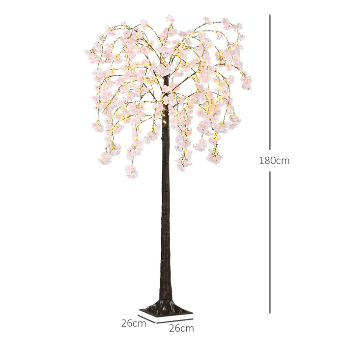 Aosom 450 LED Blossom Tree - Decorative Pink Artificial Light-Up Tree - Indoor/Outdoor Ambient Lighting Decoration