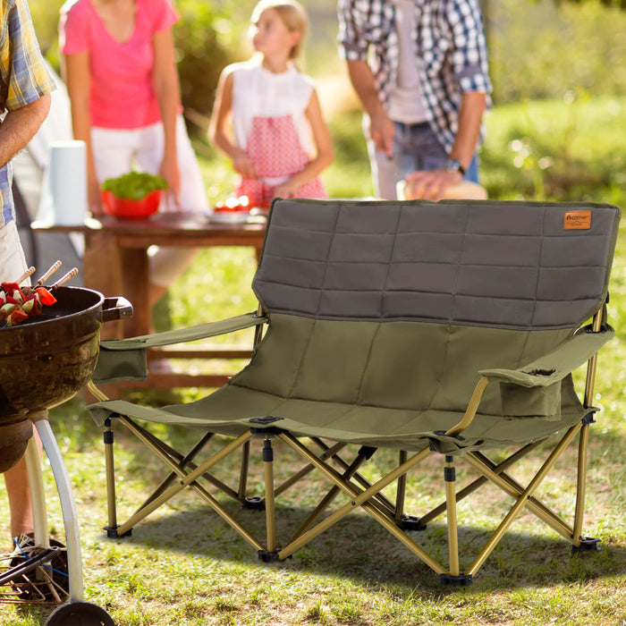 Oversized Folding Couch - Camping Chair with Cup Holders - Perfect for Outdoor Adventures