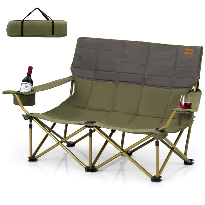 Oversized Folding Couch - Camping Chair with Cup Holders - Perfect for Outdoor Adventures