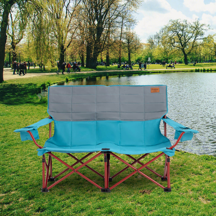 Oversized Folding Couch - Camping Chair with Cup Holders - Perfect for Outdoor Adventures