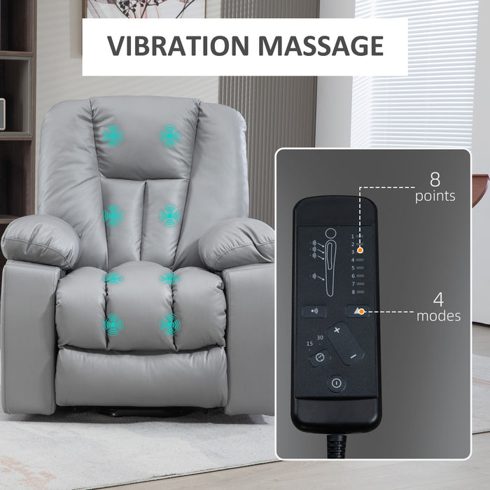 Quick Assembly Lift Chair with Vibration Massage and Heat - Riser and Recliner in Charcoal Grey - Ideal for Relaxation and Mobility Assistance